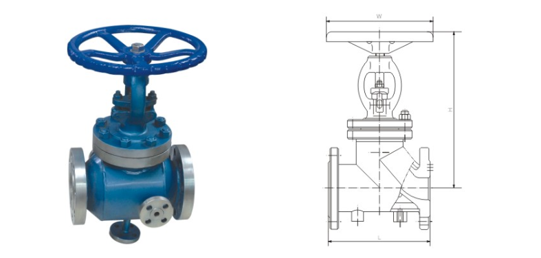 BJ41型保溫閘閥產品結構圖