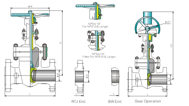 美標鑄鋼閘閥結(jié)構(gòu)圖