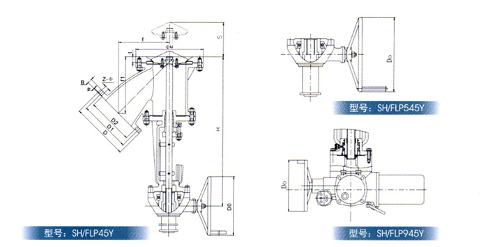 Y型平底放料閥產(chǎn)品結構圖